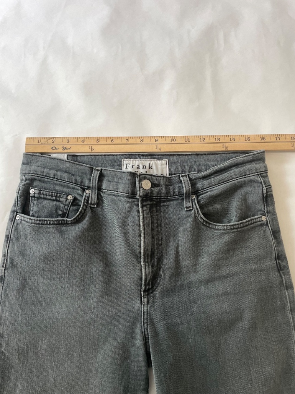 Frank & Eileen Cork Straight Leg Jeans, High Rise Crop Black Gray Denim, Size 29 - Picture 4 of 8